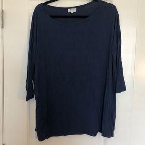 Navy 3/4 sleeve piko top